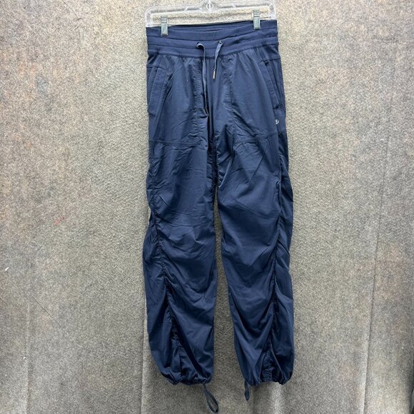 Lululemon Dance Studio Pants Womens 8 Navy Blue Drawstring Hem Stretch Jogger - Picture 1 of 9